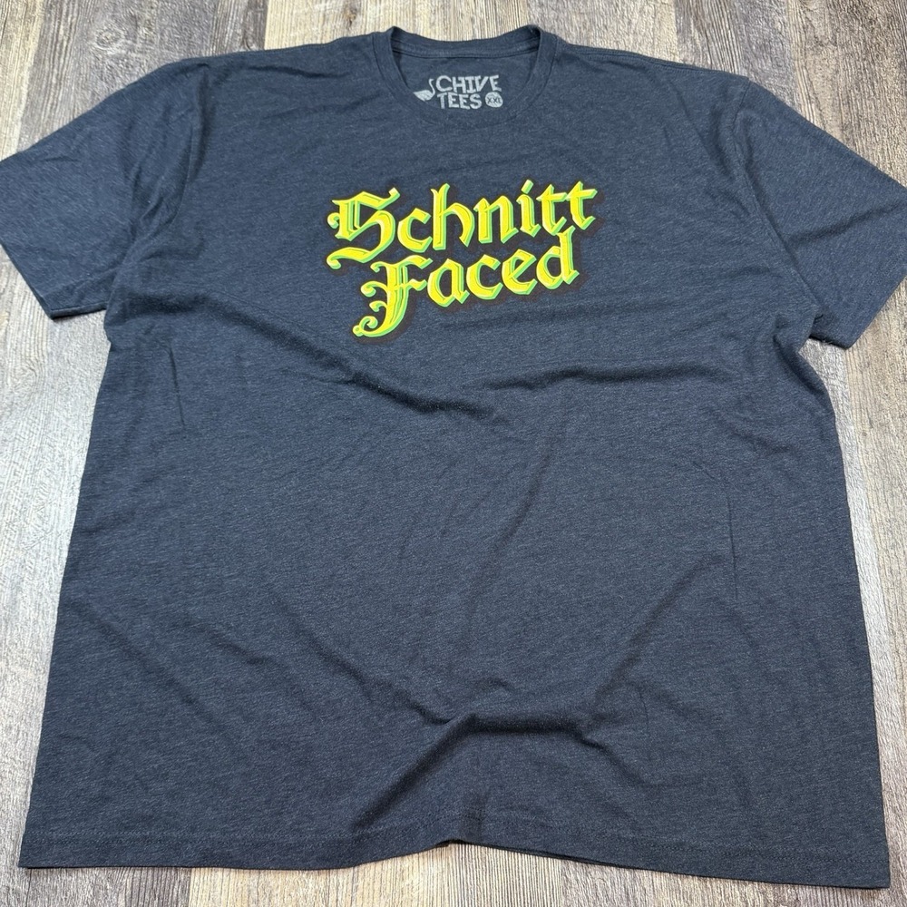 Chive‎ Schnitt Faced Graphic T Shirt Mens XXL Gray Funny Novelty Tee KCCO